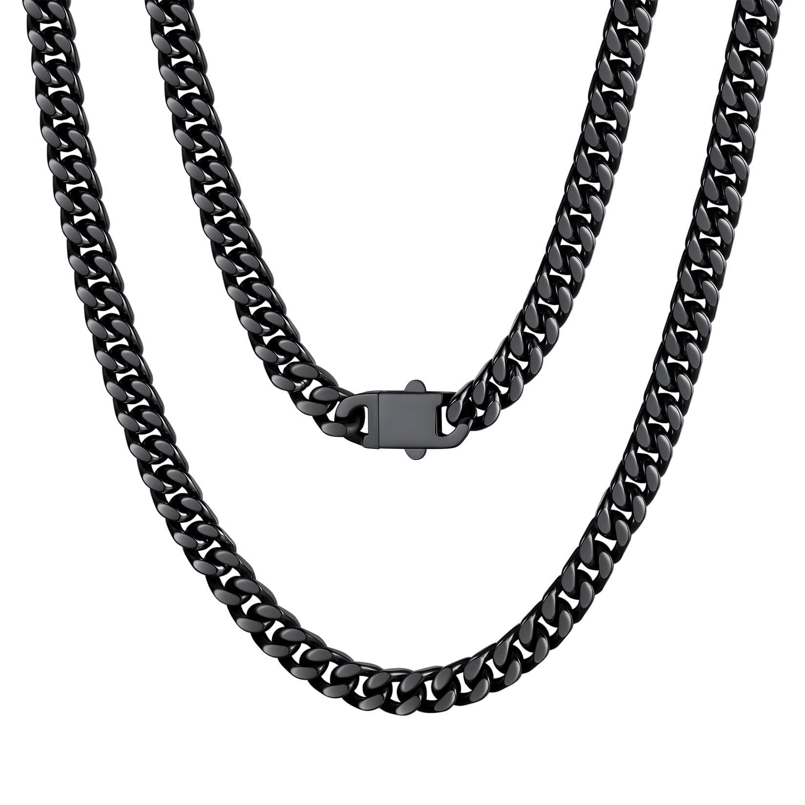 U7 Cuban Link Chain for Men, Stainless Steel Miami Cuban Necklace