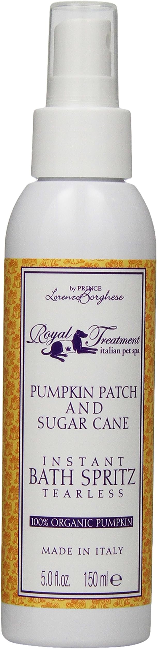 Royal Treatment Organic Pumpkin Patch and Sugar Cane Tearless Instant Bath Spritz for Pets, 5-Ounce