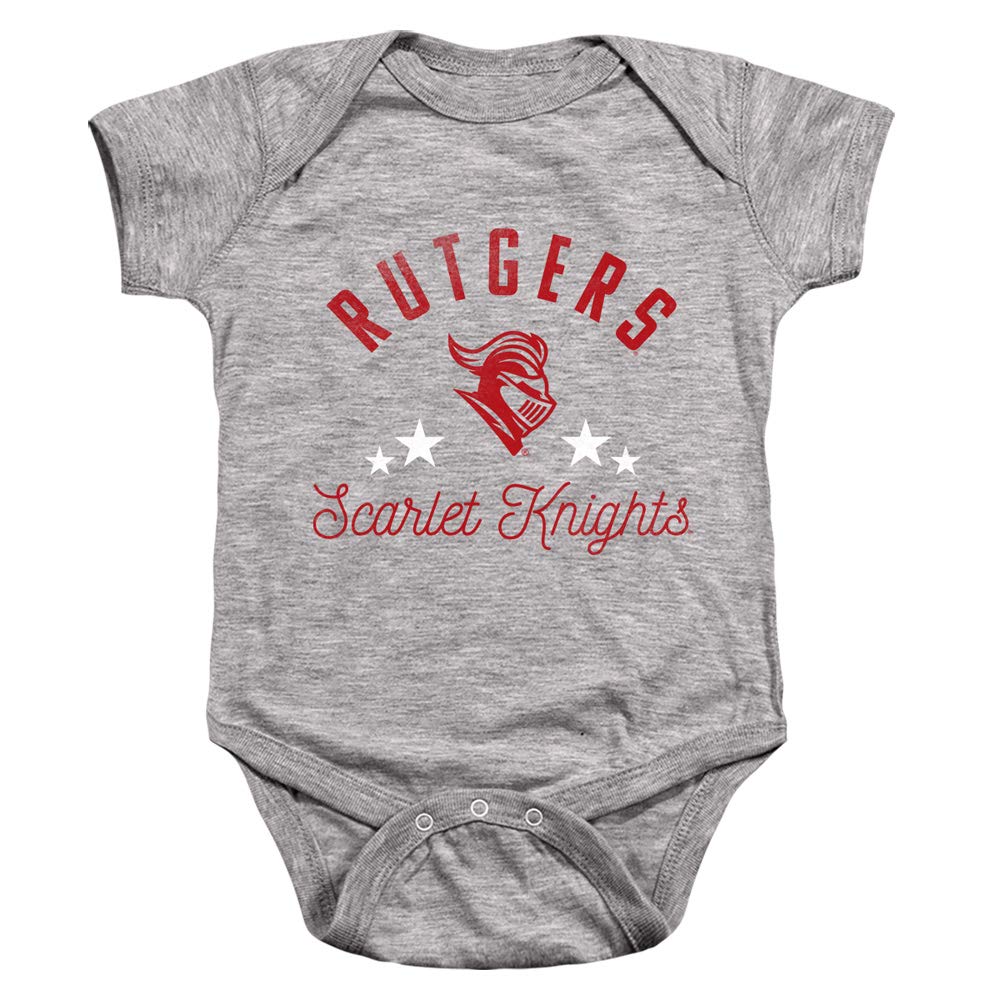 Rutgers University Official Scarlet Knights Unisex Infant Snap Suit for Baby, Athletic Heather, Small (6 Months)