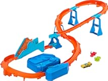 Hot Wheels Toy Car Track Set&comma; Deluxe Building Box with Motorized Booster&comma; 1&colon;64 Scale Vehicle&comma; Speed Snap Track&comma; Boosted Jump Speedway