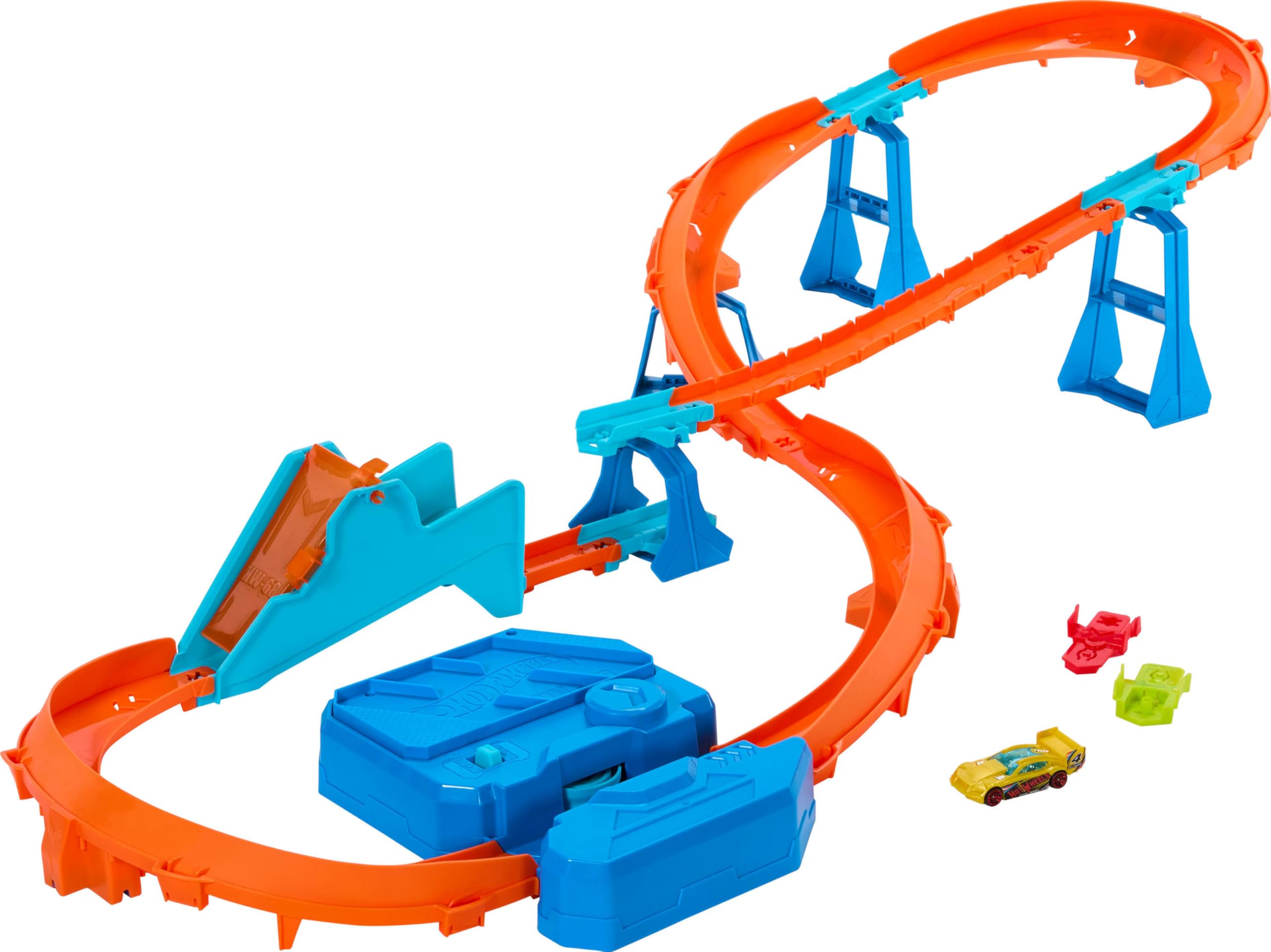 Hot Wheels Toy Car Track Set, Deluxe Building Box with