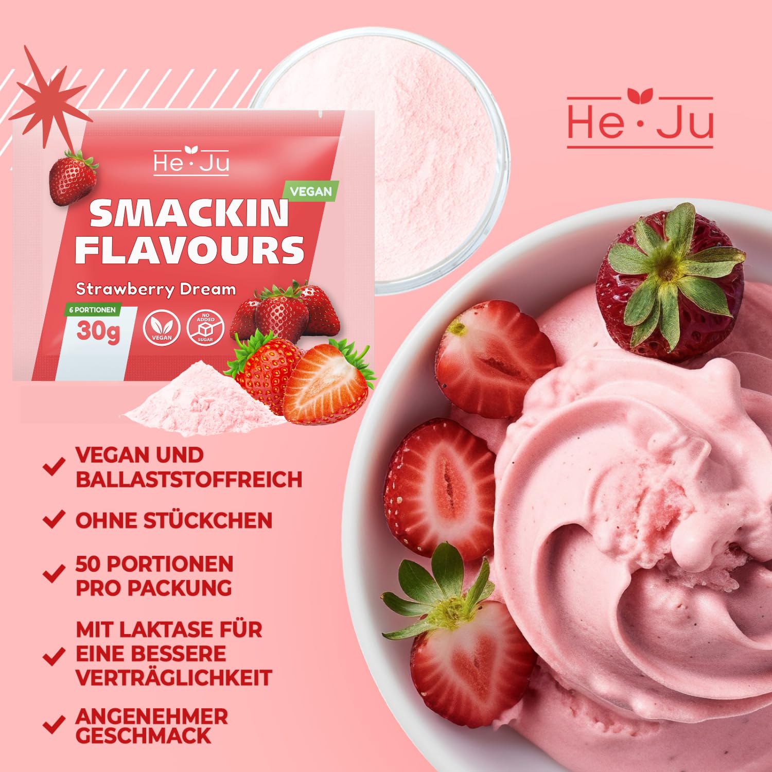 He-Ju Flavour zestaw próbek proszku 8 x 30 g, różne rodzaje proszku smakowego