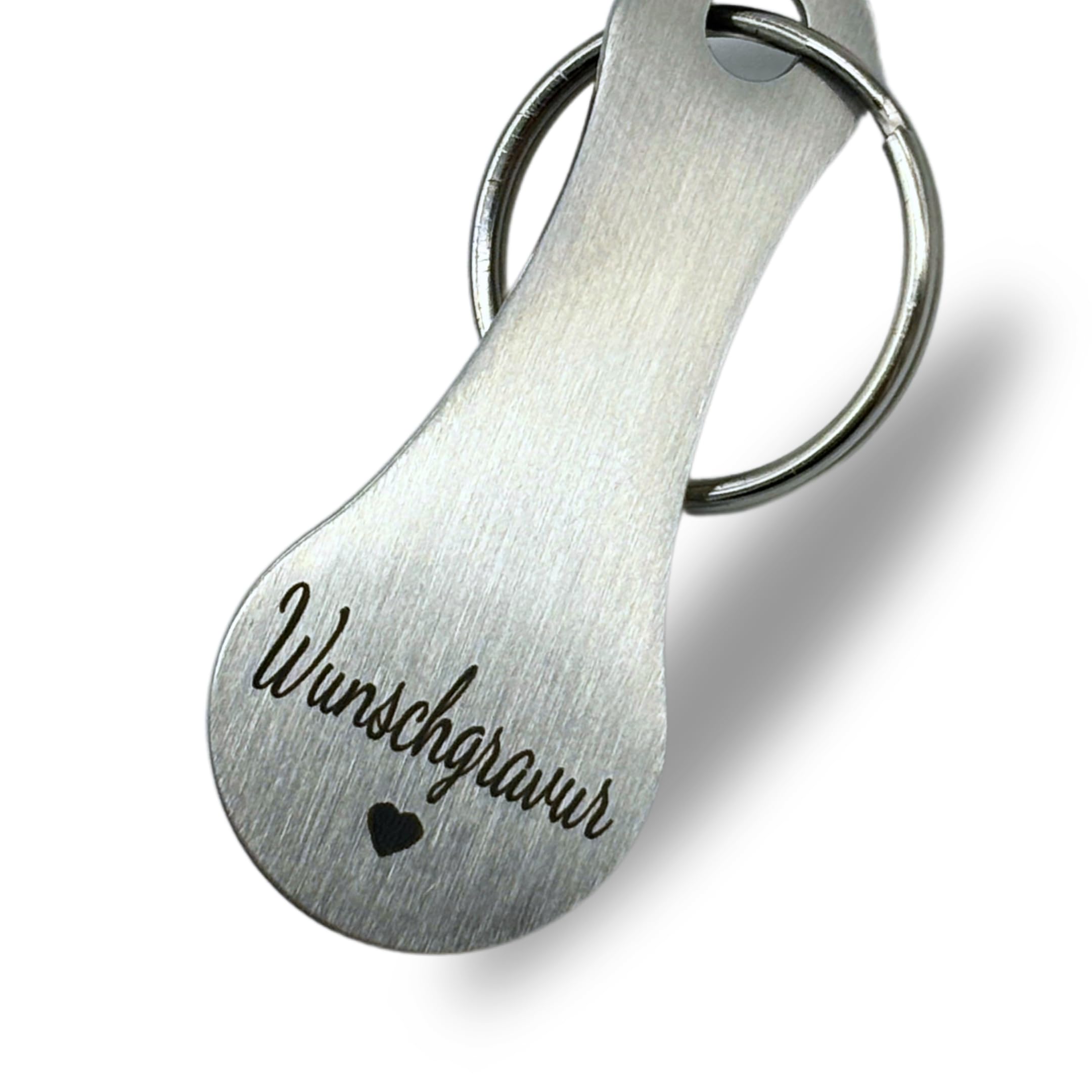 Einkaufswagenlöser mit Wunschgravur Herz Schlüsselanhänger Wunschname Paargeschenk Einkaufschip mit Lasergravur Abziehbar Einkaufswagenchip Edelstahl Metall
