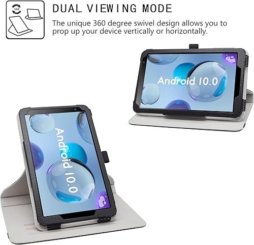 Miniatura 10 de LiuShan Funda de poliuretano con rotación de 360 grados para DIALN X8 UltraVortex Tab 8 4GFoxx T8 PlusSky Devices Elite T8Elite OctaElite