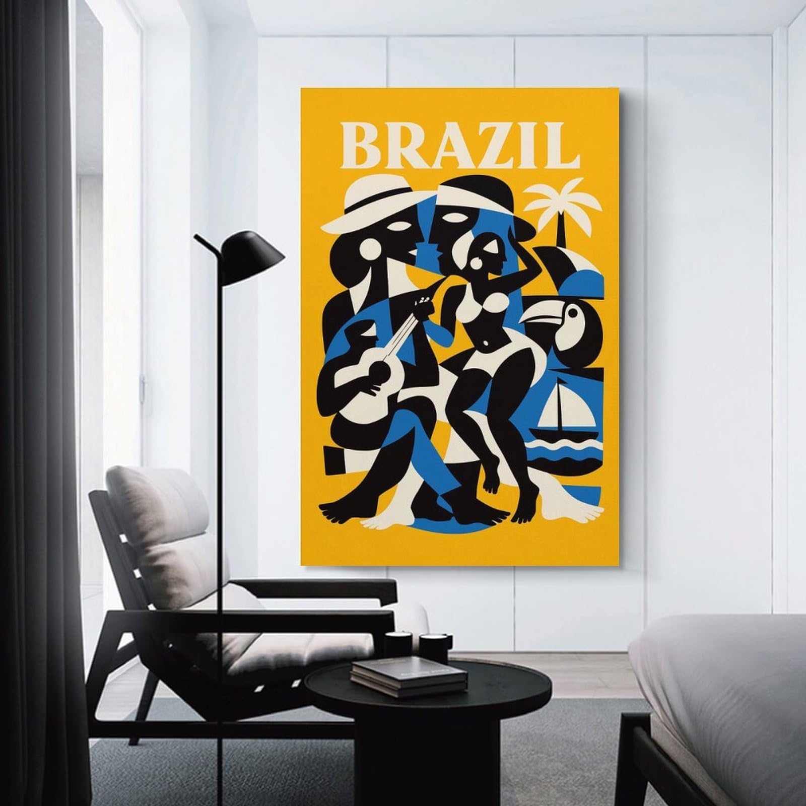 Junmoney Canvas Wall Decor Brazil Travel, 24x36inch(60x90cm), for Flats, Guest Rooms Or Compact Rooms, A Simple Refresh for Blank Walls
