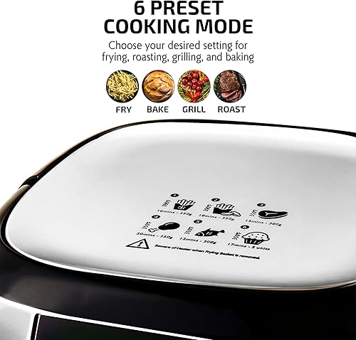 Miniatura 4 de OVENTE Freidora de aire compacta, olla caliente eléctrica de 3.2 cuartos de galón con potencia de 1400 W, pantalla táctil LED digital, apagado