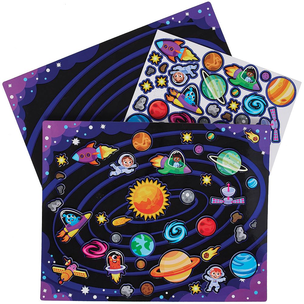 Baker Ross VC246 Solar System Magnetic Picture Scene - Each, Space Magnetic Storyboard Set