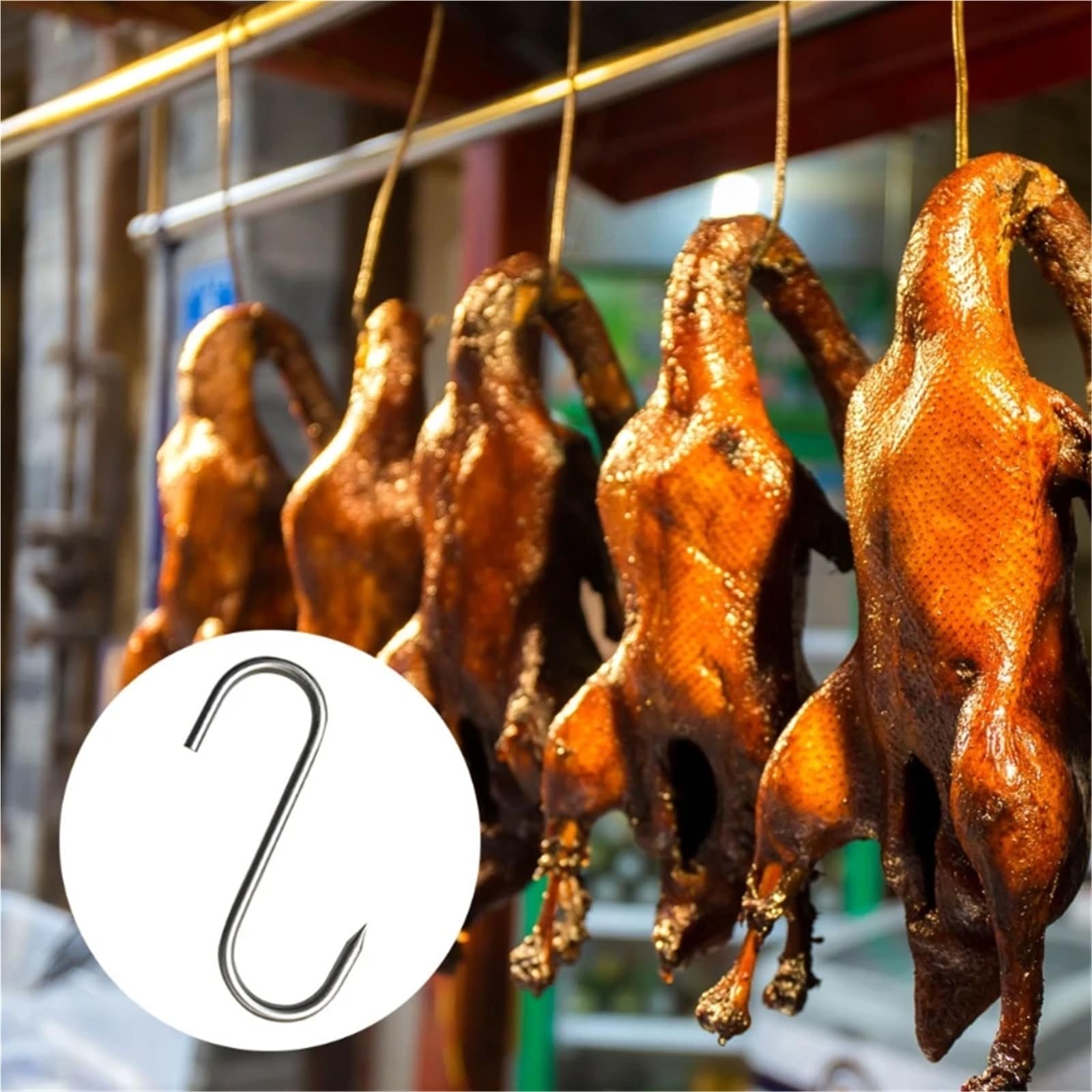 100 stücke Edelstahl Fleisch Haken Hängen Mit Scharfe Spitze for Metzgerei Küche Backen Werkzeuge Praktische für Hähnchen,Rippenräuchern