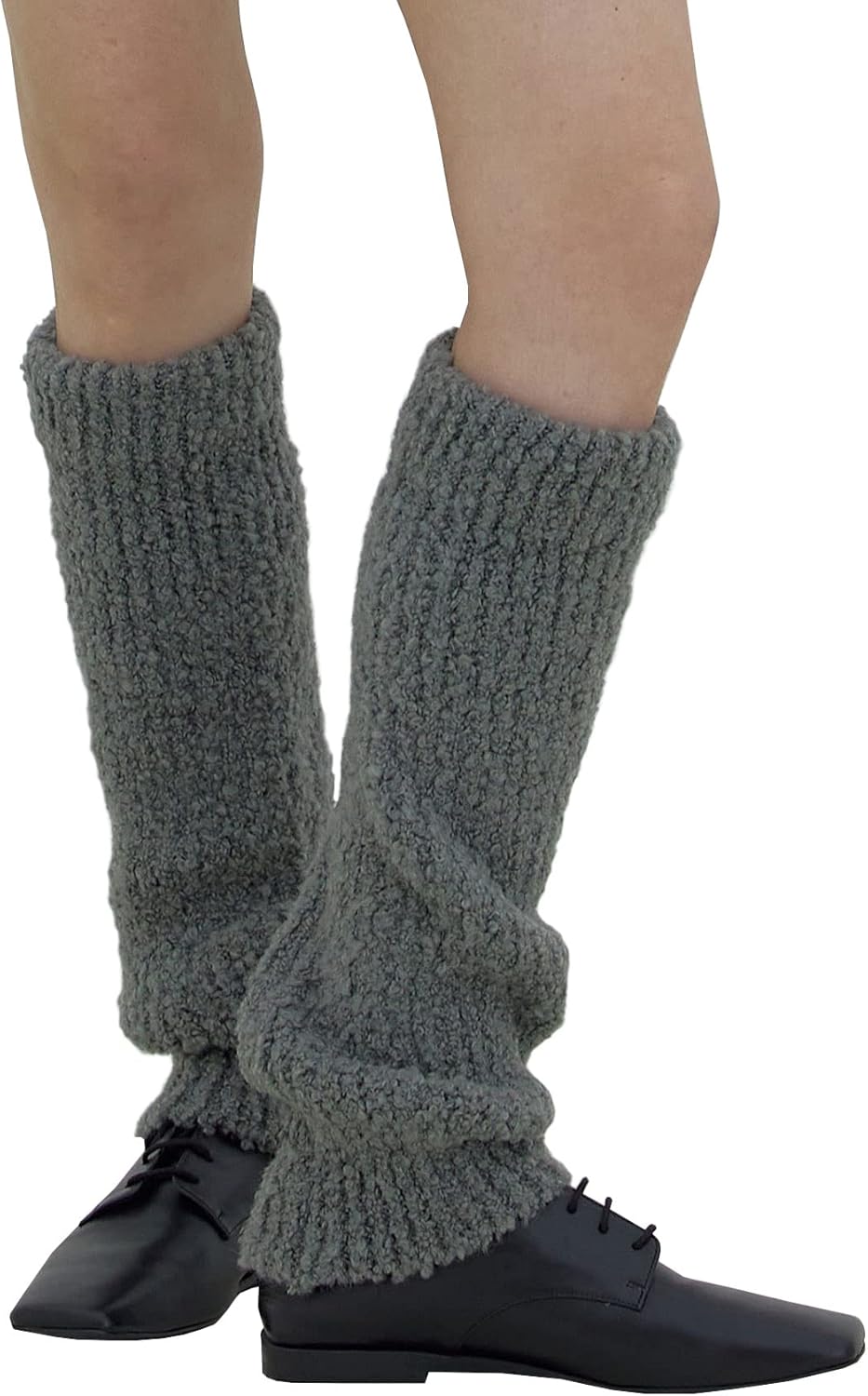 UNDERCONTROL Fall Winter Boucle Wool Mixed Soft Long Knitted Warm Fluffy Warmer Long Boots Footless Loose High Socks Korea