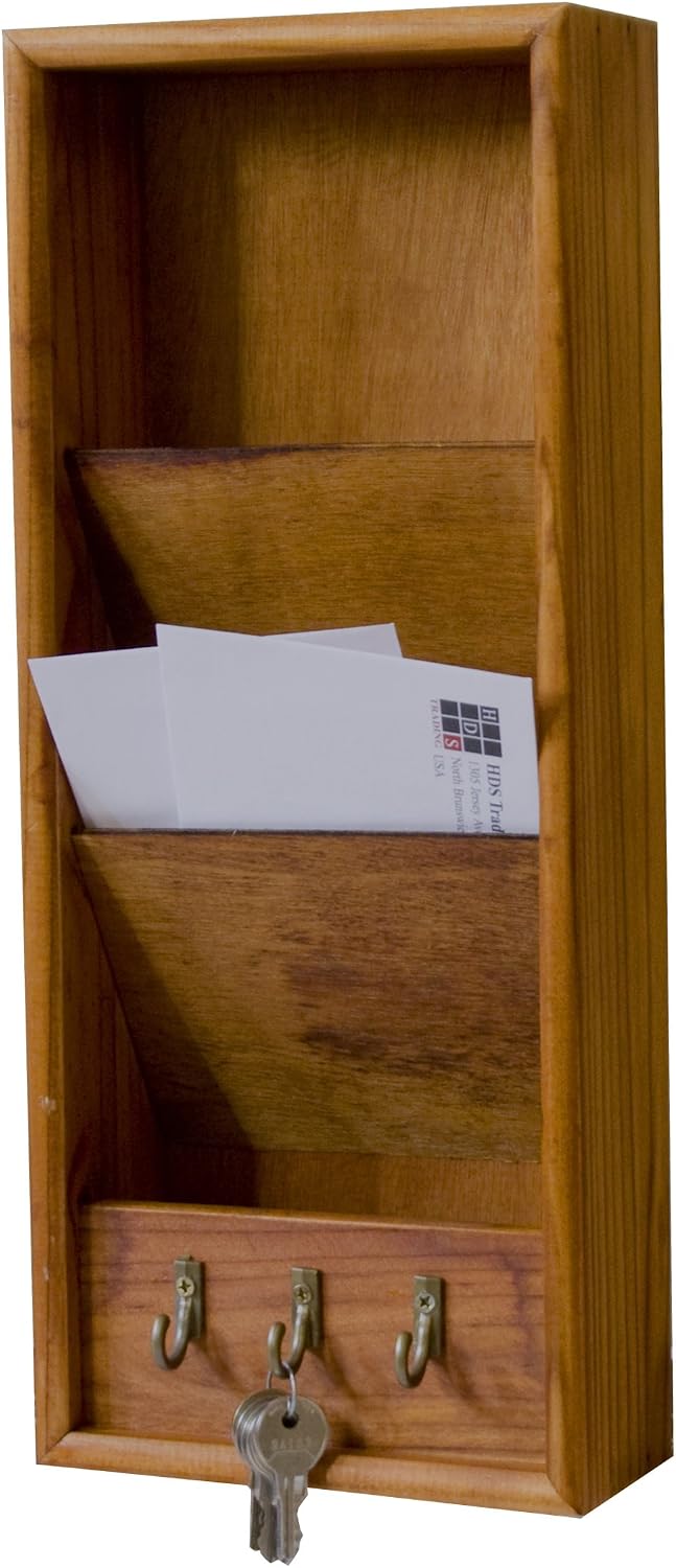 Amazon.com: Home Basics Pine Letter Rack with Hooks, Small : Home & Kitchen