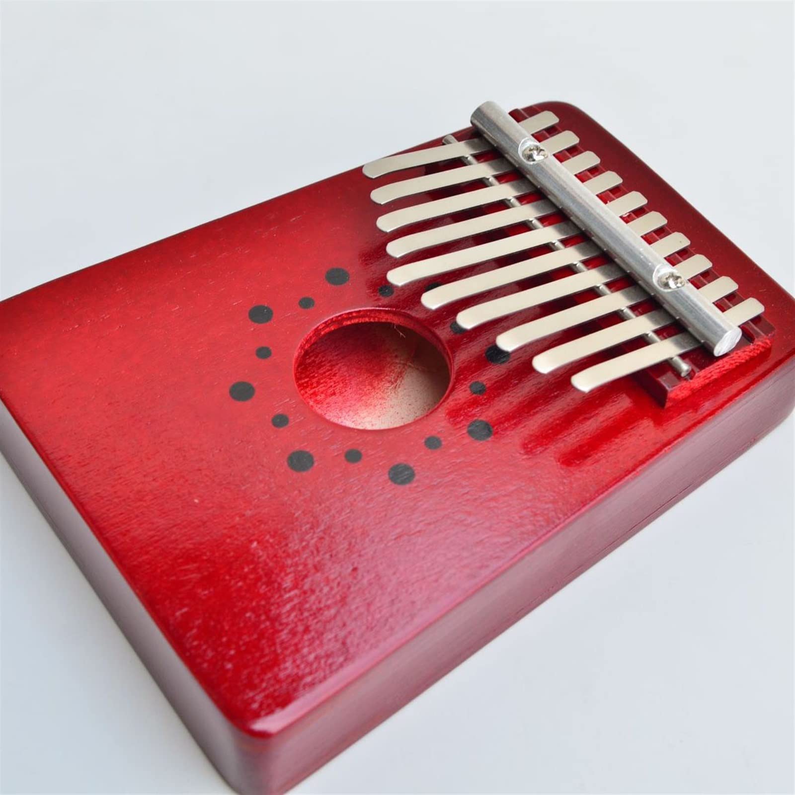 Perkussionsinstrument Daumenklavier 10-Ton-Standard-Perkussionsklavier Holzklavierkasten Klavierstück Aus Edelstahl Klangplatten (Color : Red)