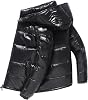 Men's Shiny Hooded Puffer Jackets Coats Insulated Padded Puffy Coat Winter Coats Water-Resistant Down