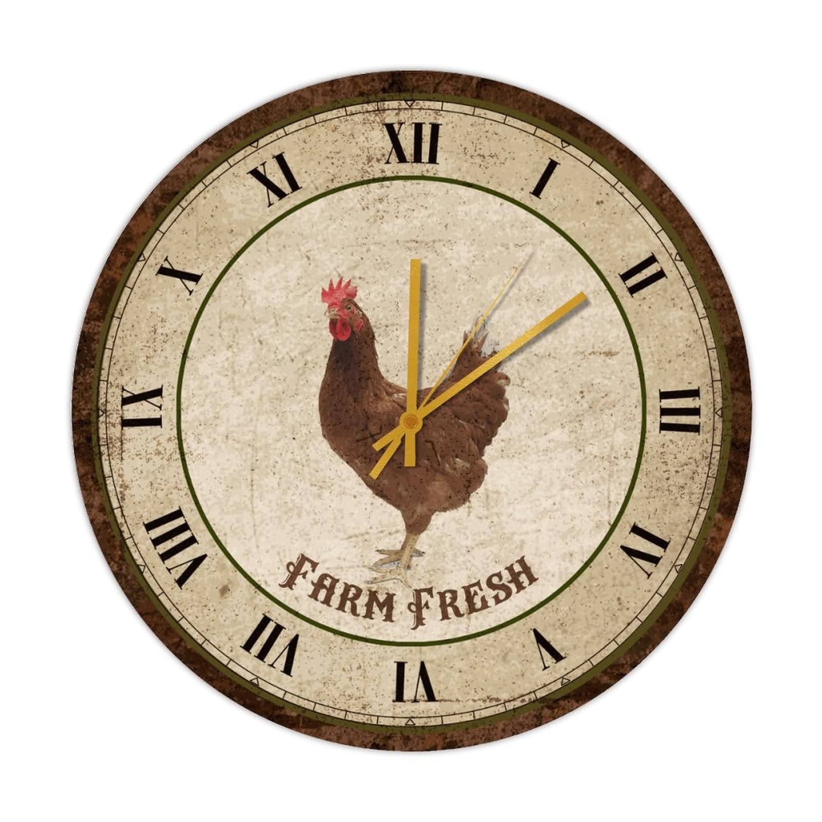 Horloge murale coq en bois, le cadeau de crémaillère amusant