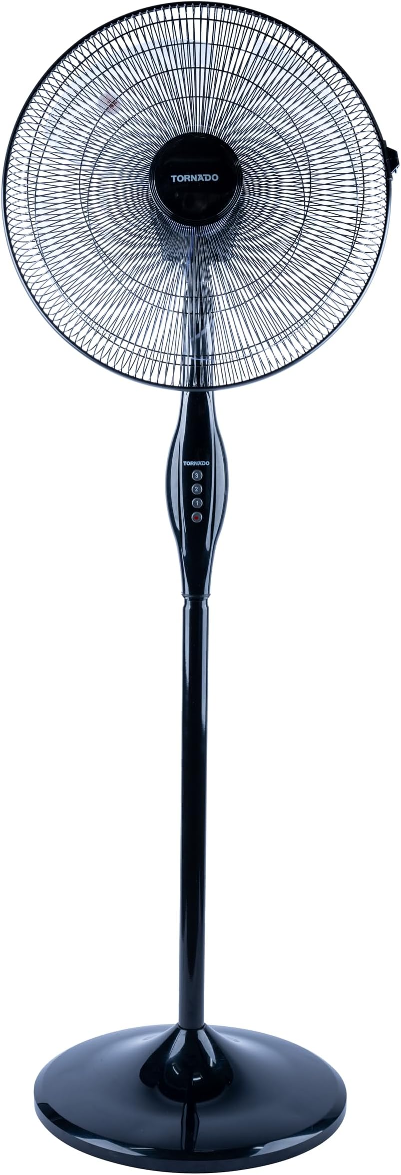 TORNADO Pedestal Stand Fan, 16 inch, Oscillation Directions, 3 Speed Levels & Adjustable Height, 4 Blades, Best for Home & Office, Black - TSF-16W
