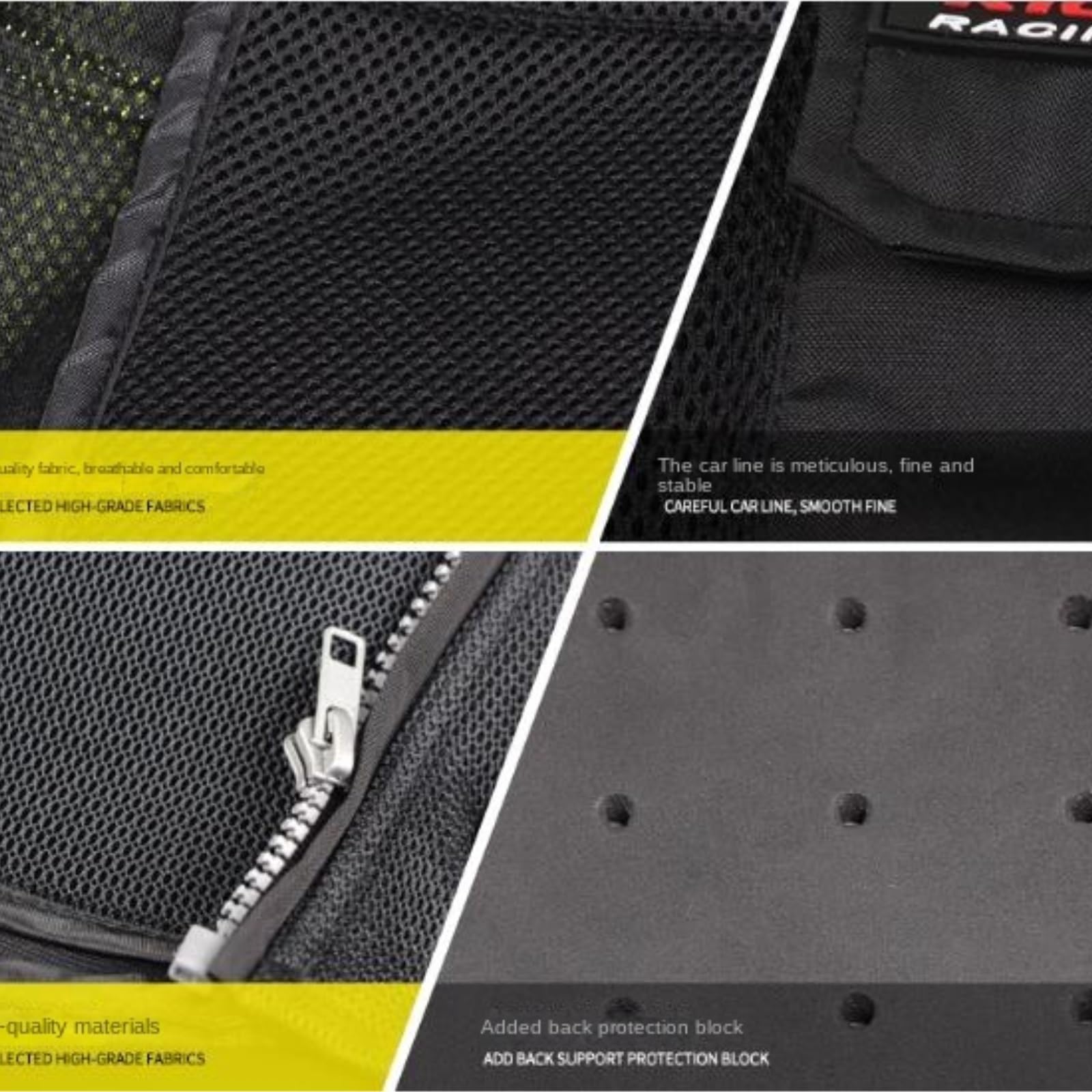 Chaleco De Reflectante Ropa De Trabajo Chaleco Reflectante For Ciclismo, Ropa De Trabajo Fluorescente For Exteriores(Black,3XL)