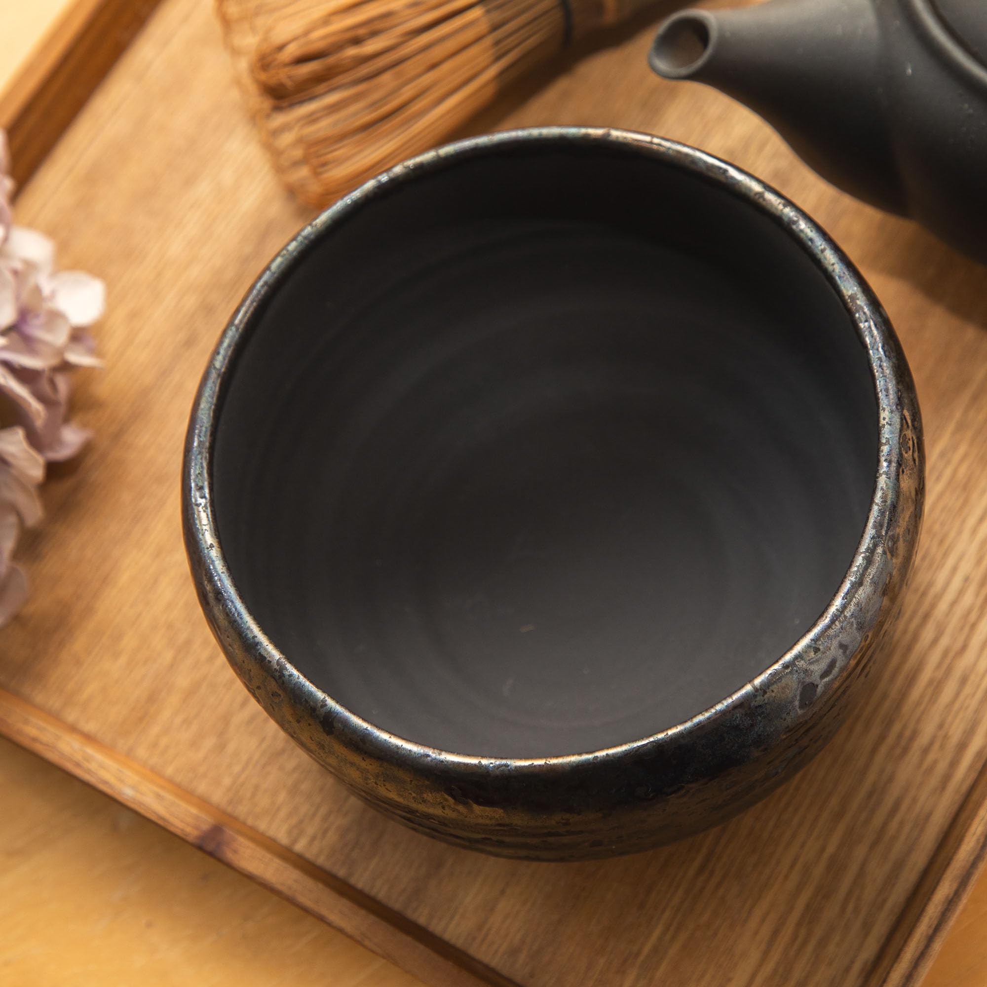 Asayu Japan Bol à matcha, fabriqué à la main en céramique japonaise Chawan de Gifu, 600ml, lavable au lave-vaisselle pour la cérémonie du thé, thé vert, poterie - Shirogane