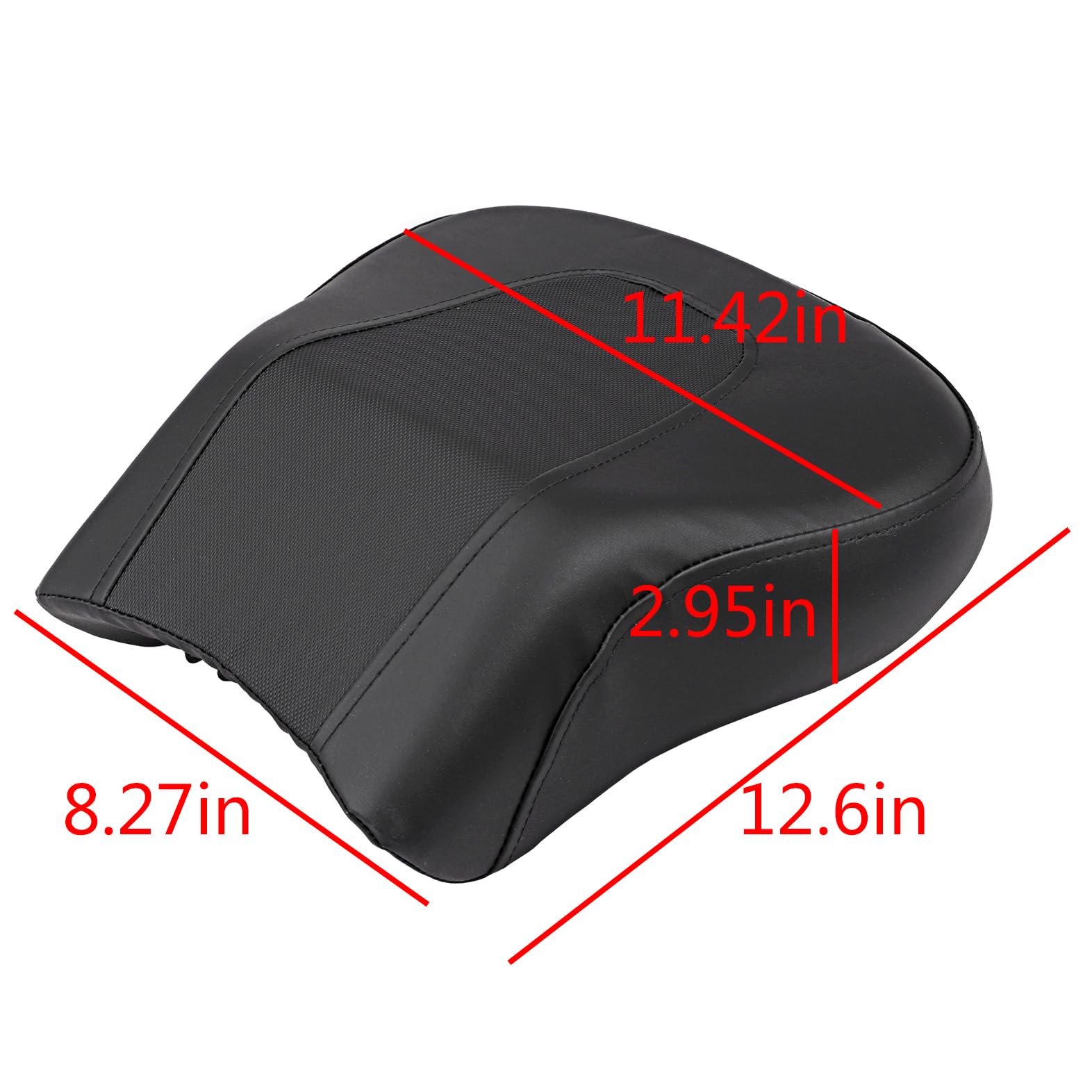 Cuscino per sedile posteriore del passeggero, compatibile con Harley Softail Fat Boy FLSTF 2007-2017, colore: Nero