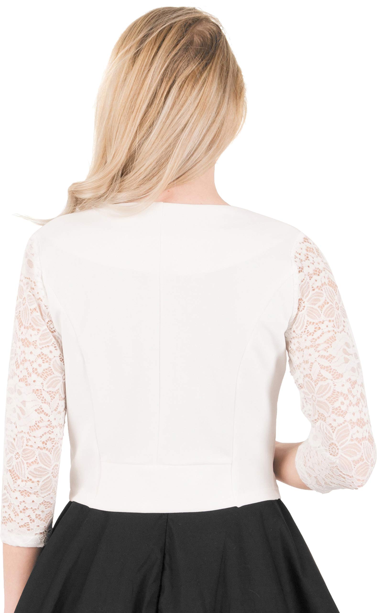 BlackButterfly 3/4 Manga de Encaje Abrir Bolero Noche Chaqueta Blusa