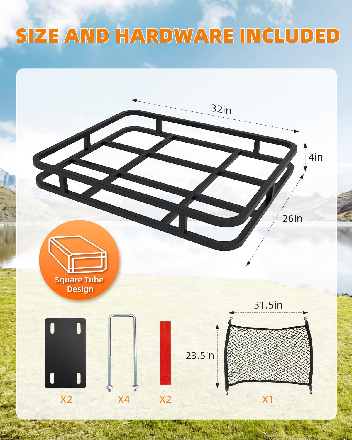 RV Bumper Mounted Cargo Rack Carrier 32