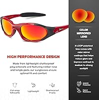 Vista 56 de X LOOP Youth Sports Polarized Sunglasses for Boys Kids Teens Age 8-16 Baseball Wrap Around UV400 Glasses