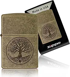 Zippo Tree of Life Pocket Lighter-Antique Brass Finish 29149