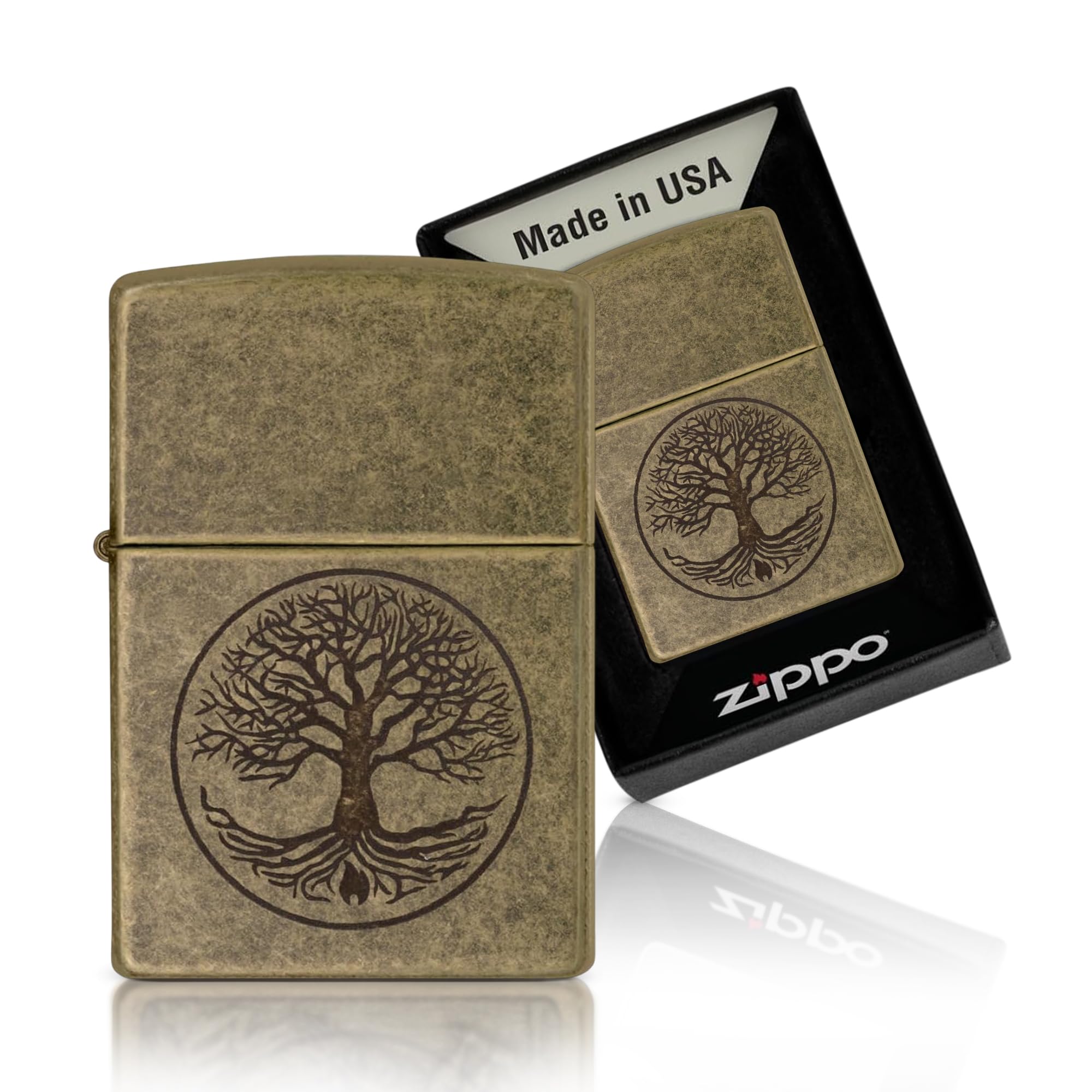 Zippo 29149 Tree Of Life Antique Brass Windproof Lighter