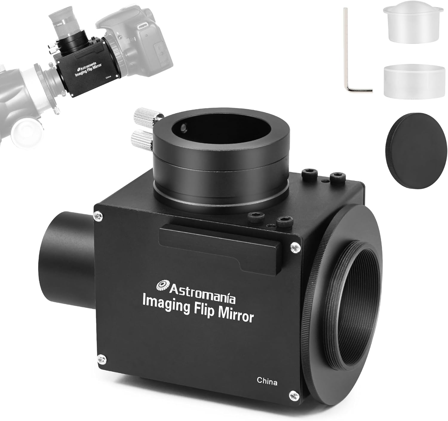 Astromania 1.25 Inch Flip Mirror for Telescope, Precise Focusing & Centering Telescope Accessories with Camera & Eyepiece for Simultaneous Real Time Astronomical Naked-Eye Viewing & Astrophotography