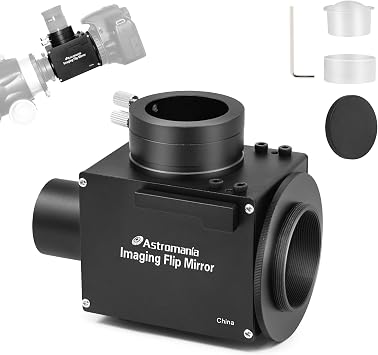Astromania 1.25 Inch Flip Mirror for Telescope, Precise Focusing & Centering Telescope Accessories with Camera & Eyepiece for Simultaneous Real Time Astronomical Naked-Eye Viewing & Astrophotography