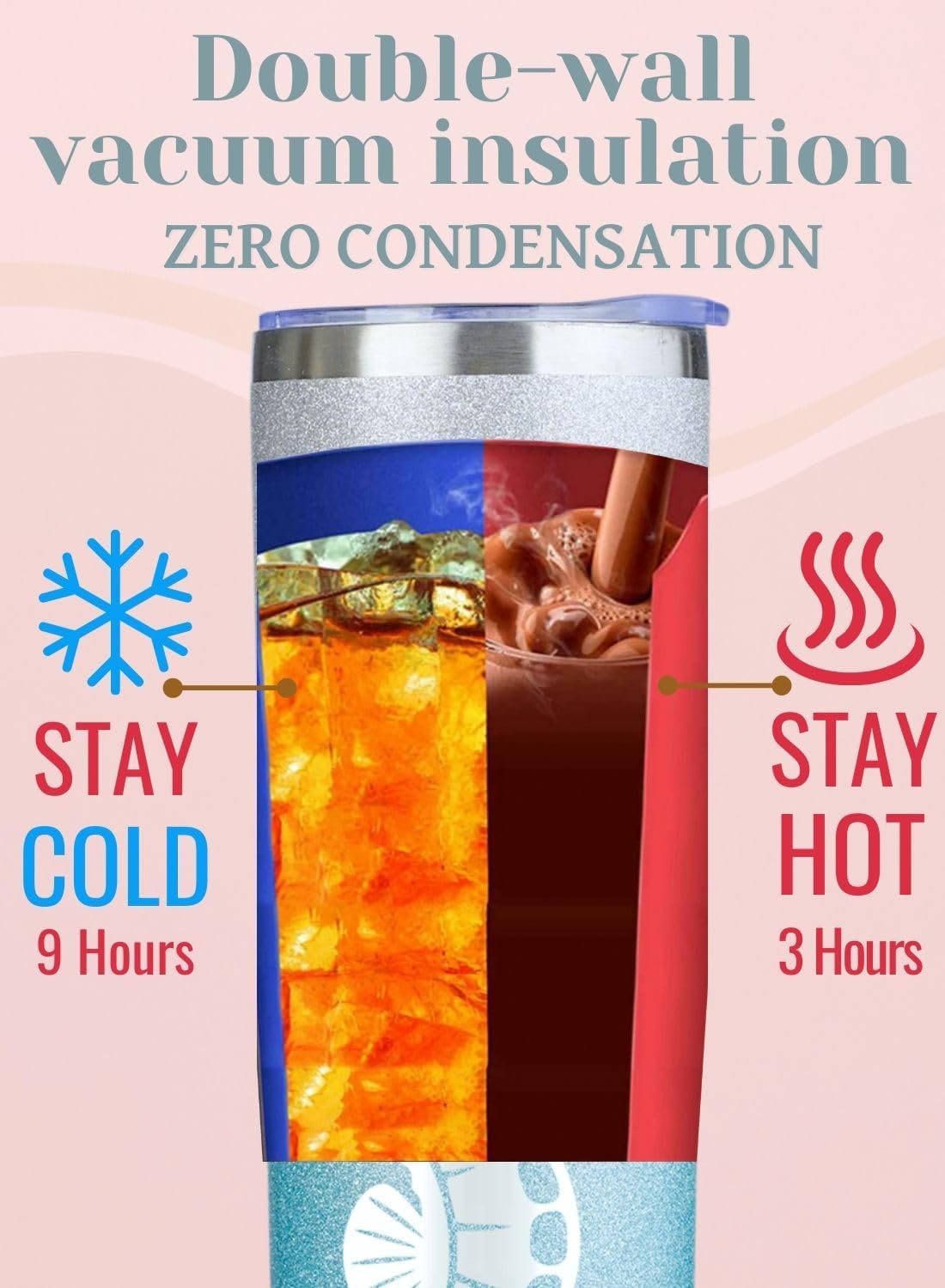 Onebttl Seahorse Gifts, Seahorse Lovers Present, Seahorse Pattern Goods, Christmas, Birthday, Valentine's Day, Couples, 20oz Stainless Steel Tumbler, Gift with Lid, Insulated, Vacuum Insulated