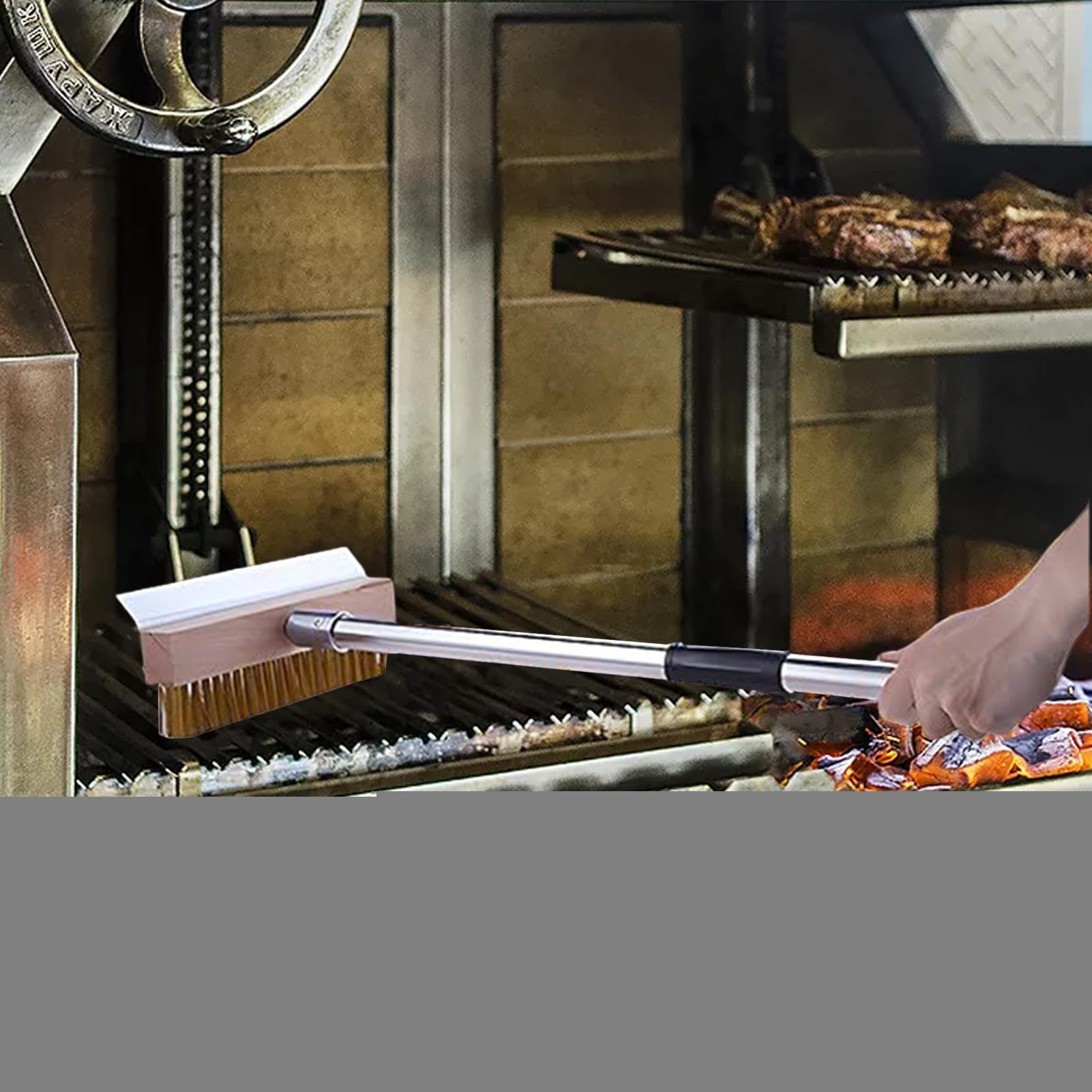 Szczotka Do Piekarnika Pizzy Ze Skrobakiem Narzędzie Czyszczące | Aluminiowa Szczotka Grillowa z Długim Uchwytem Narzędzie Grillowanie I BBQ Dom Restauracja Kuchnia Na Zewnątrz Pieczenie
