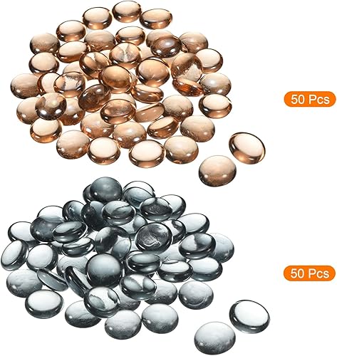 Miniatura 8 de MECCANIXITY Mármoles de vidrio plano de 0.669-0.748 in, piedras decorativas azules y verdes, cuentas de vidrio, relleno de jarrón de roca para