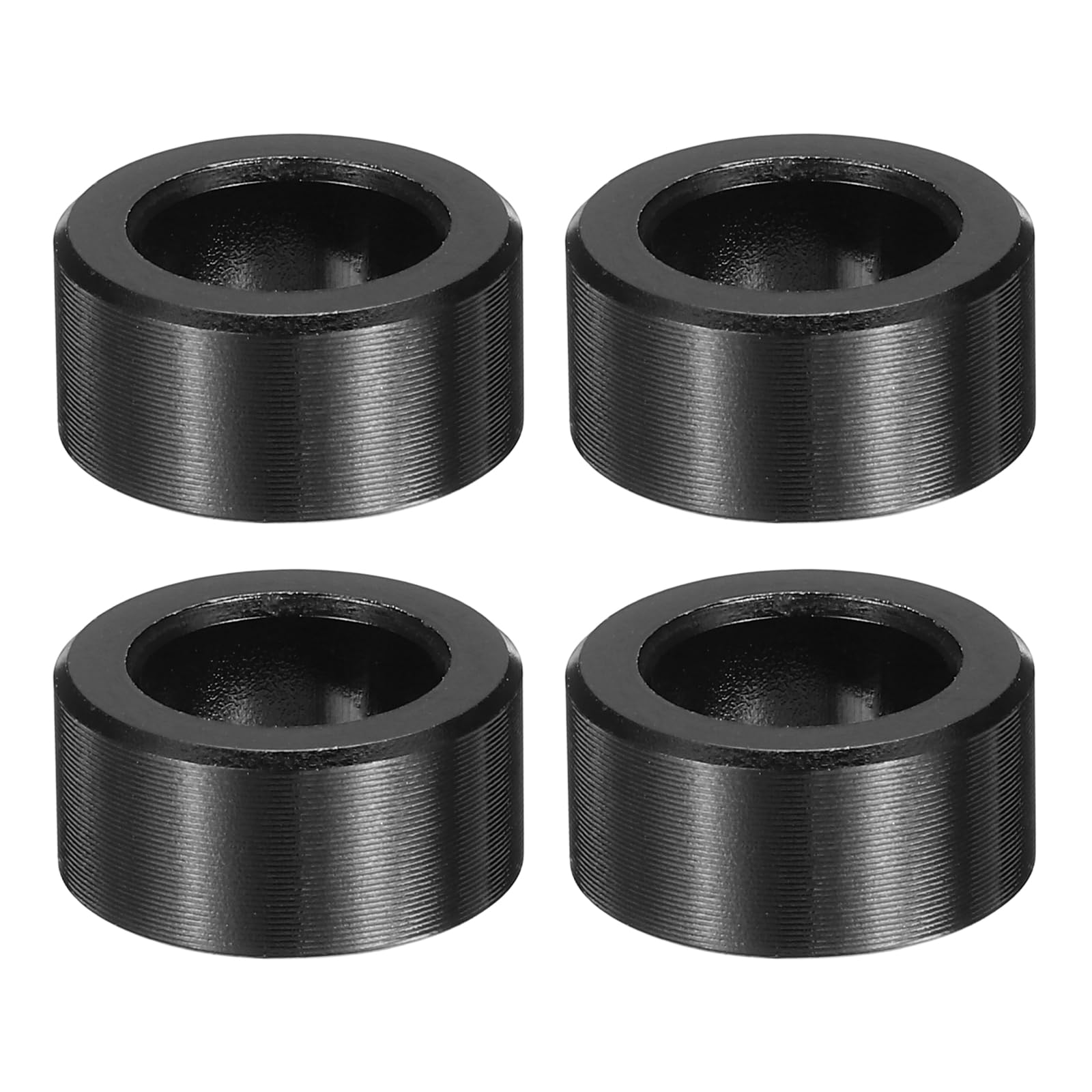 MECCANIXITY 4pcs M8 Metal Spacers, M8 x 1/2" OD x 1/4" L Aluminium Spacer Round Unthreaded Standoff Bushing Plain Finish for Screw Bolts, Black