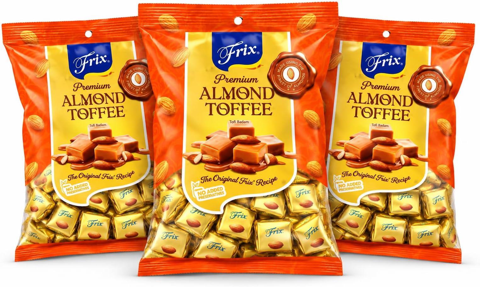 Frix Almond Toffee (200g) | Middle Eastern Recipe | Made with Almonds | Since 50 Years | Imported | No Preservative | Pack of 3