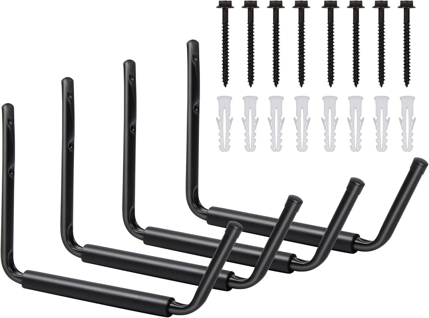 LUGO Heavy Duty Steel Storage Hooks, Wall Mounted Rack for Hanging 50 LB Canoe, Kayak, Surfboard, Snowboard, Ladders, Bikes, Garage Home Utility Hanging Storage LUGO Heavy Duty Steel Storage Hooks, Wall Mounted Rack for Hanging 50 LB Canoe, Kayak, Surfboard, Snowboard, Ladders, Bikes, Garage Home Utility Hanging Storage