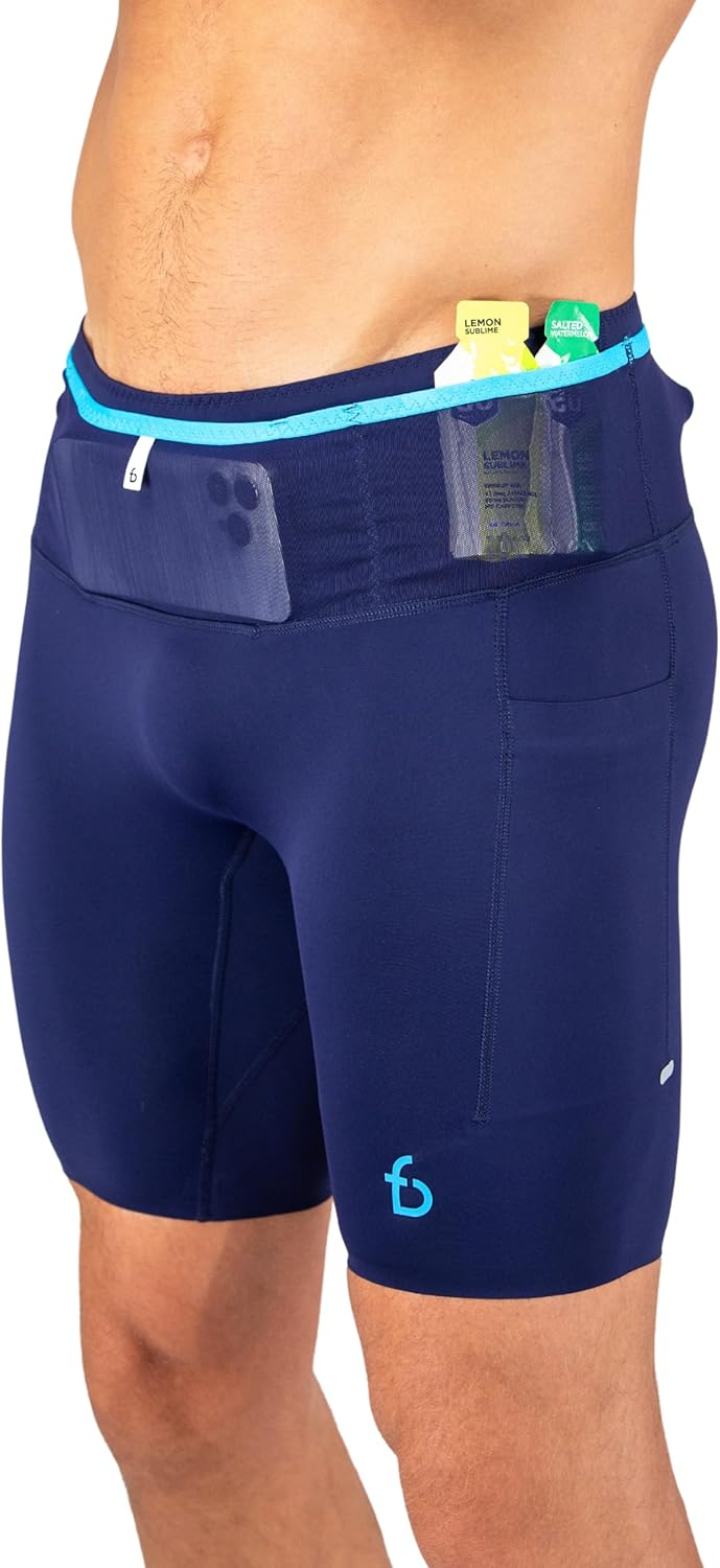 FlipBelt Men's Running Compression Shorts with Pockets - Secure Your Phone, Keys and Even Water Bottles - USA Small Business