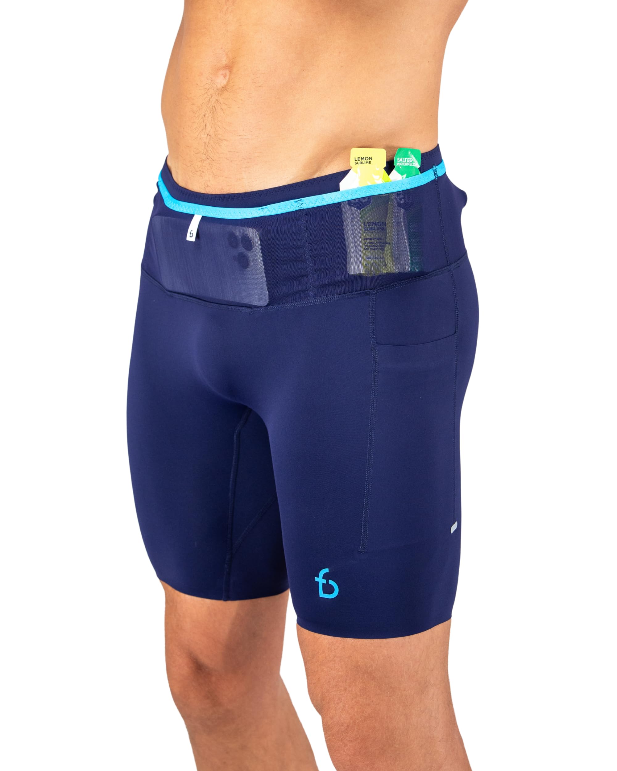 FlipBelt Men's Compression Shorts 3.0, Dark Night, S (Short)