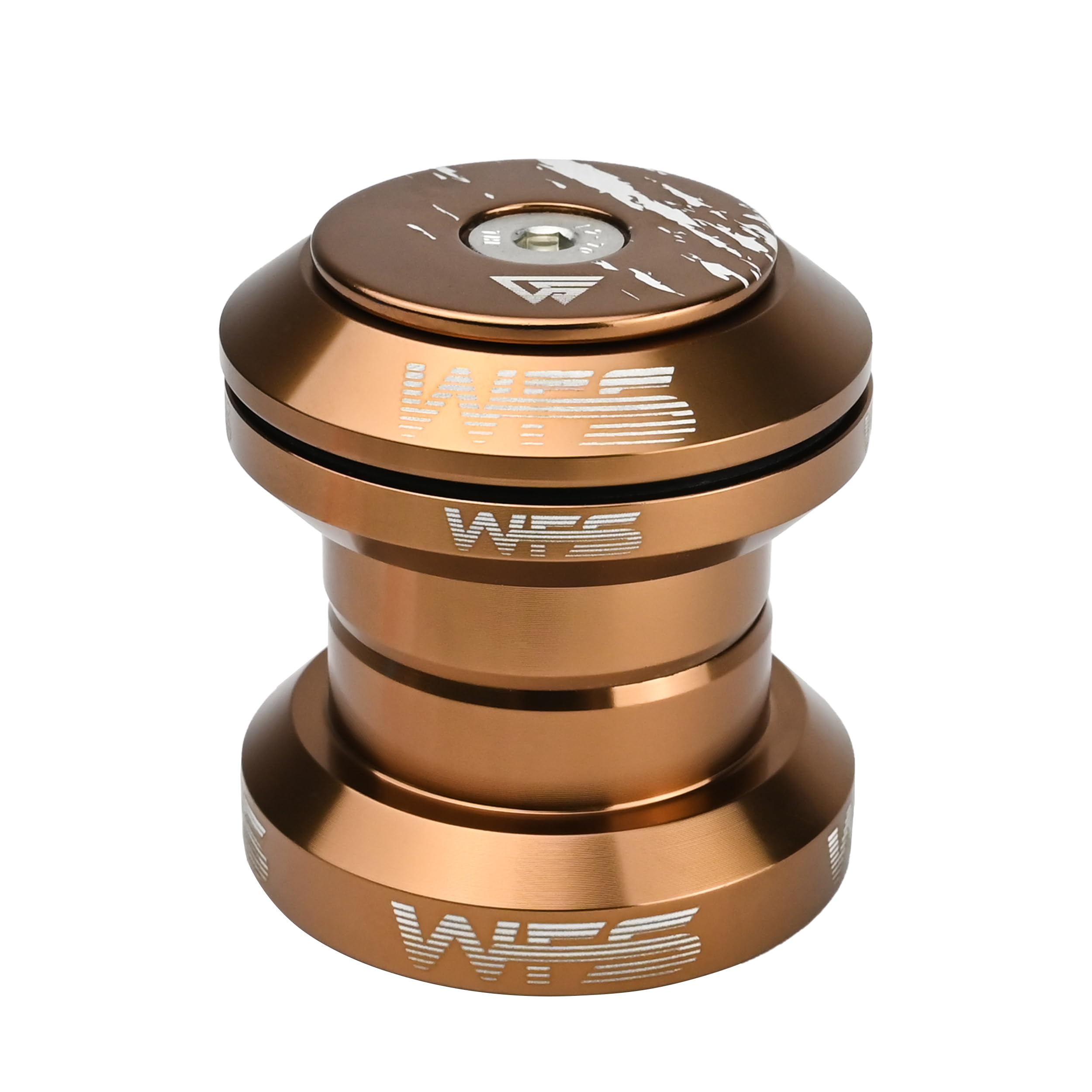 WFS NV.37 1-1/8 Inch Threadless Bike Headset Set for Threadless Steerer Forks and 34mm Head Tube - CNC Aluminum Alloy, Sealed Bearings for Mountain Bike, Road Bikes, MTB and BMX, Gold