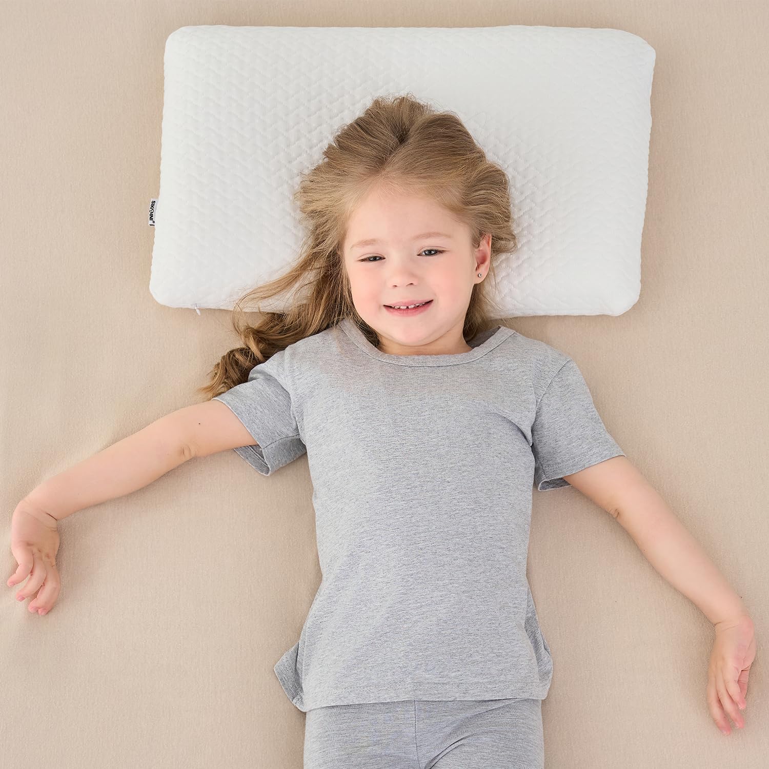 Oreiller Plat en Mousse à mémoire de Forme pour Enfants (3 à 8 Ans)
