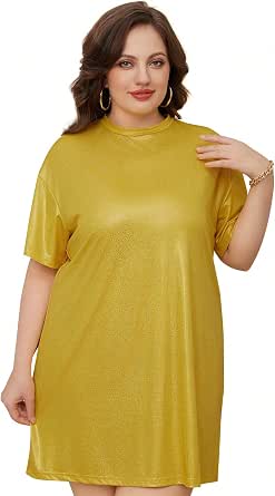 Plus Size Women's Short Sleeve Loose Mini Dress Summer White Embroidery V-neck Evening Ladies Summer Party S-4XL