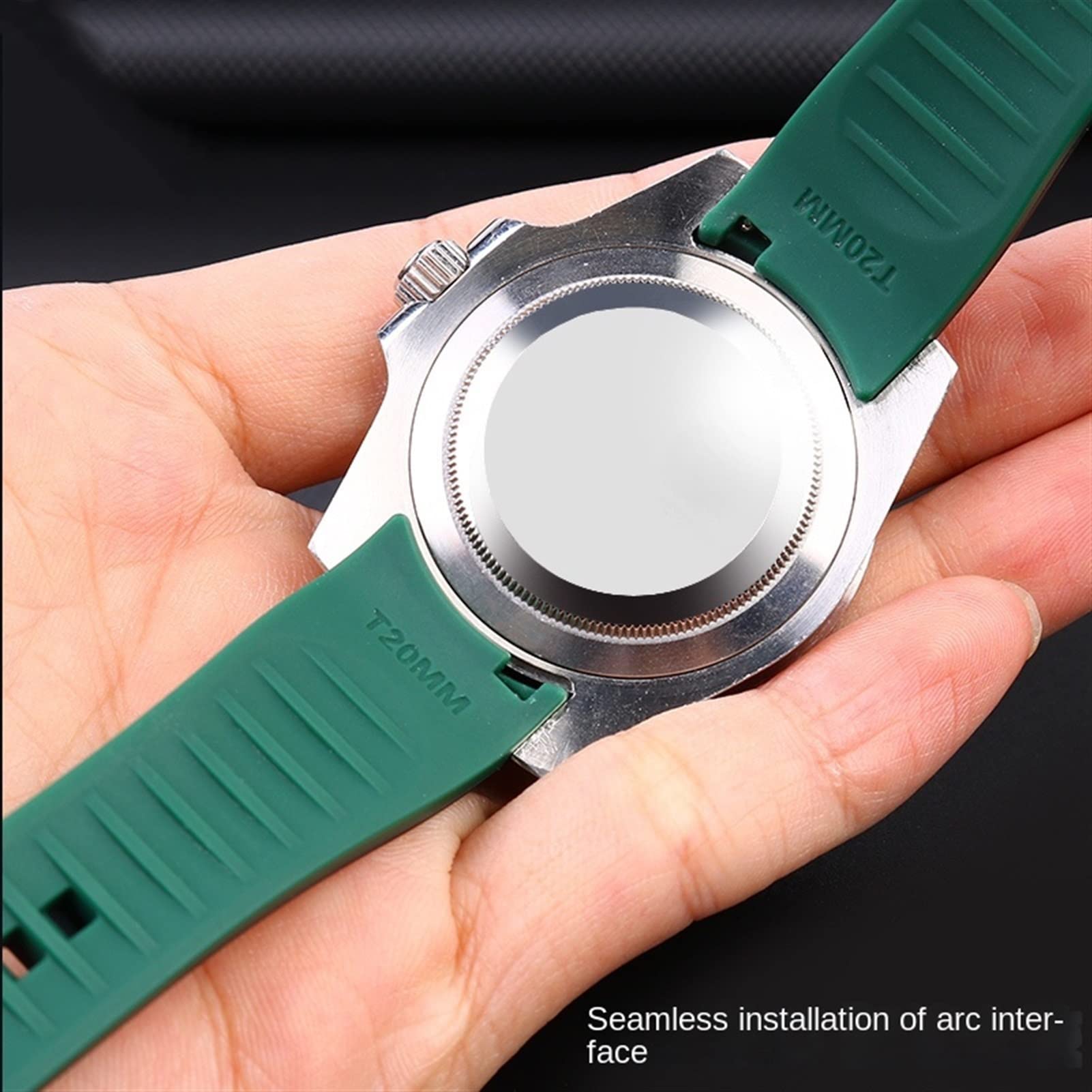 Doppio colore Per Rolex Citizen Seiko Cinturino In Silicone Degli Uomini Accessori Della Vigilanza Bocca Arco Cinturino Cinturino Cinturino 20mm 22mm Cinturini