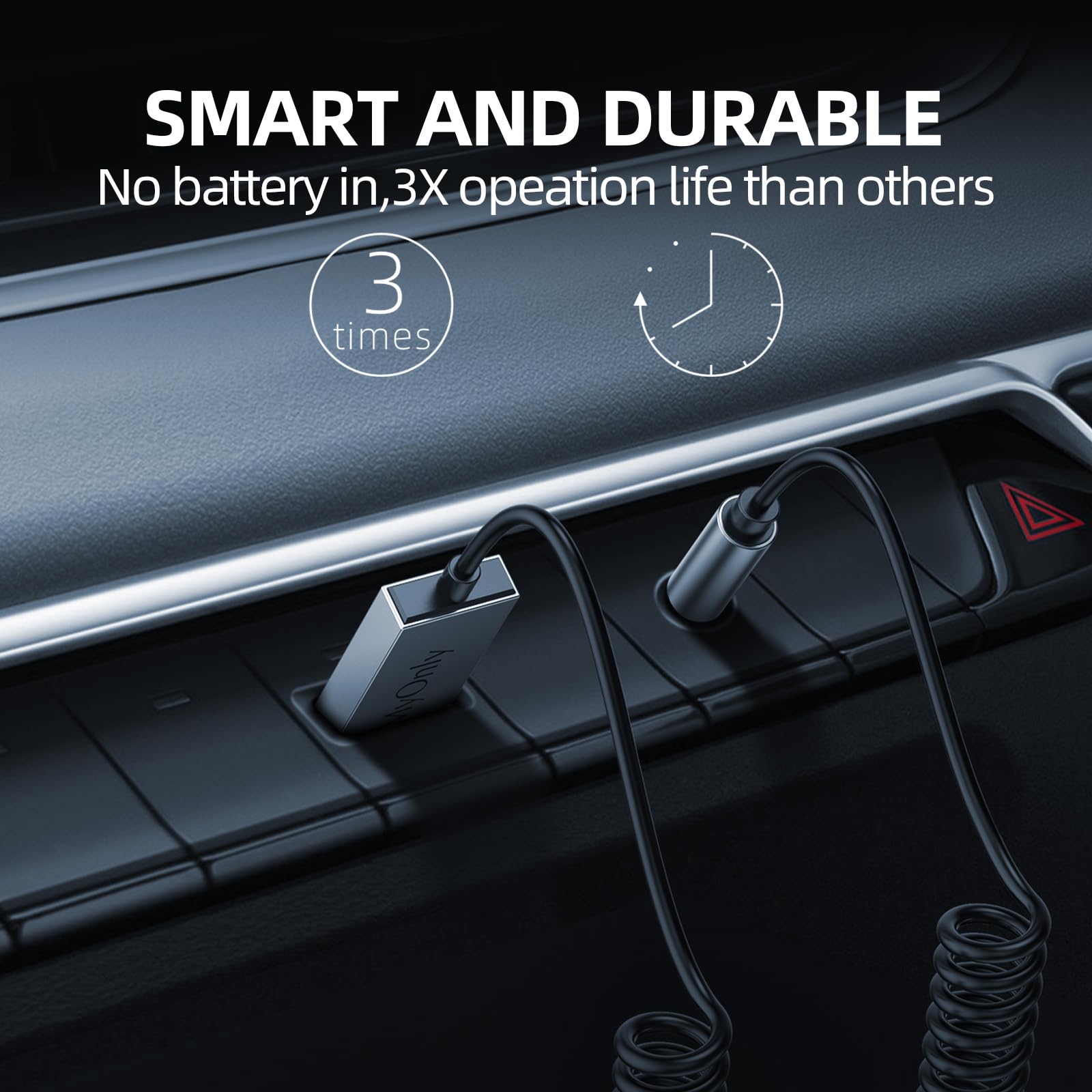 iMyOnly Aux Bluetooth Adapter All-Metal Bluetooth 5.3 Receiver for Car with Hands-Free Calling and Navigation,use in Car and Home Stereo