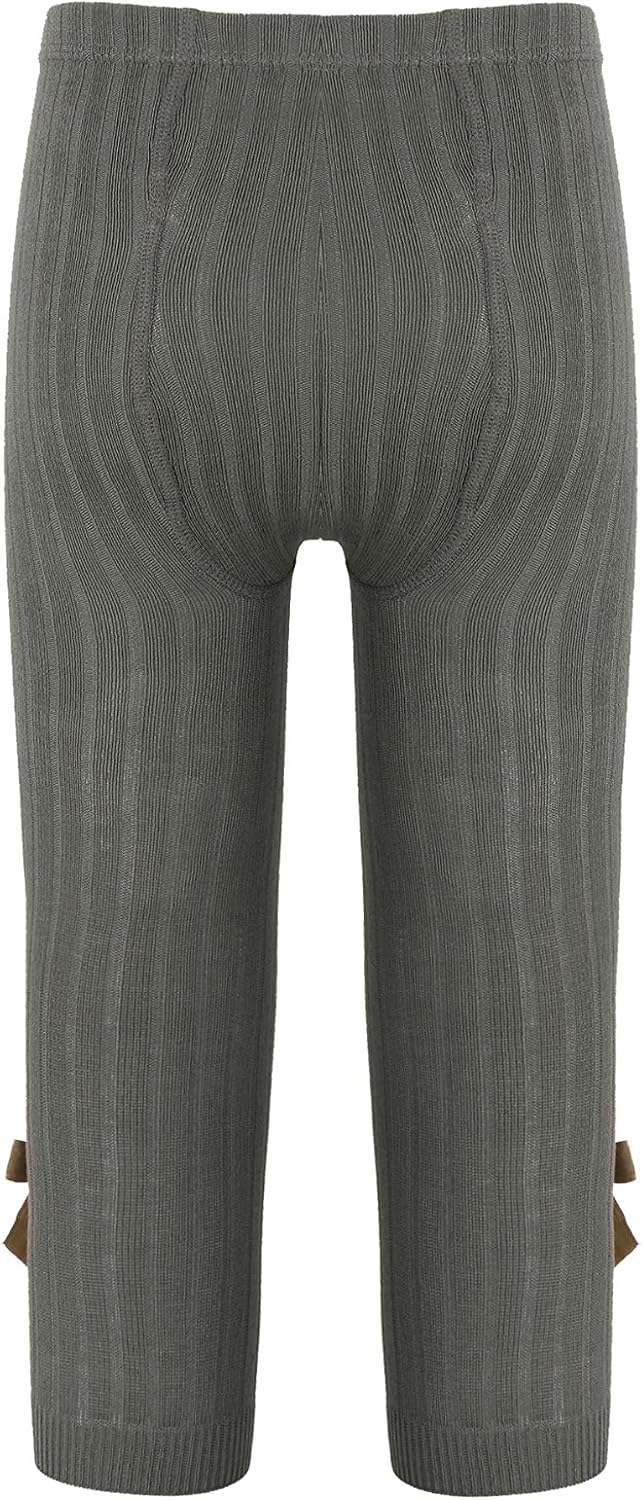 Baby Toddler Girls Knit Cotton Bowknot Legging Ankle Length Footless Solid Tights