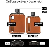 Vista 3 de Ragproper Moderno frasco de cristal de la cadera – Termo cubierto de cuero duradero para whisky, licores y otros licores – Frasco de vidrio ideal