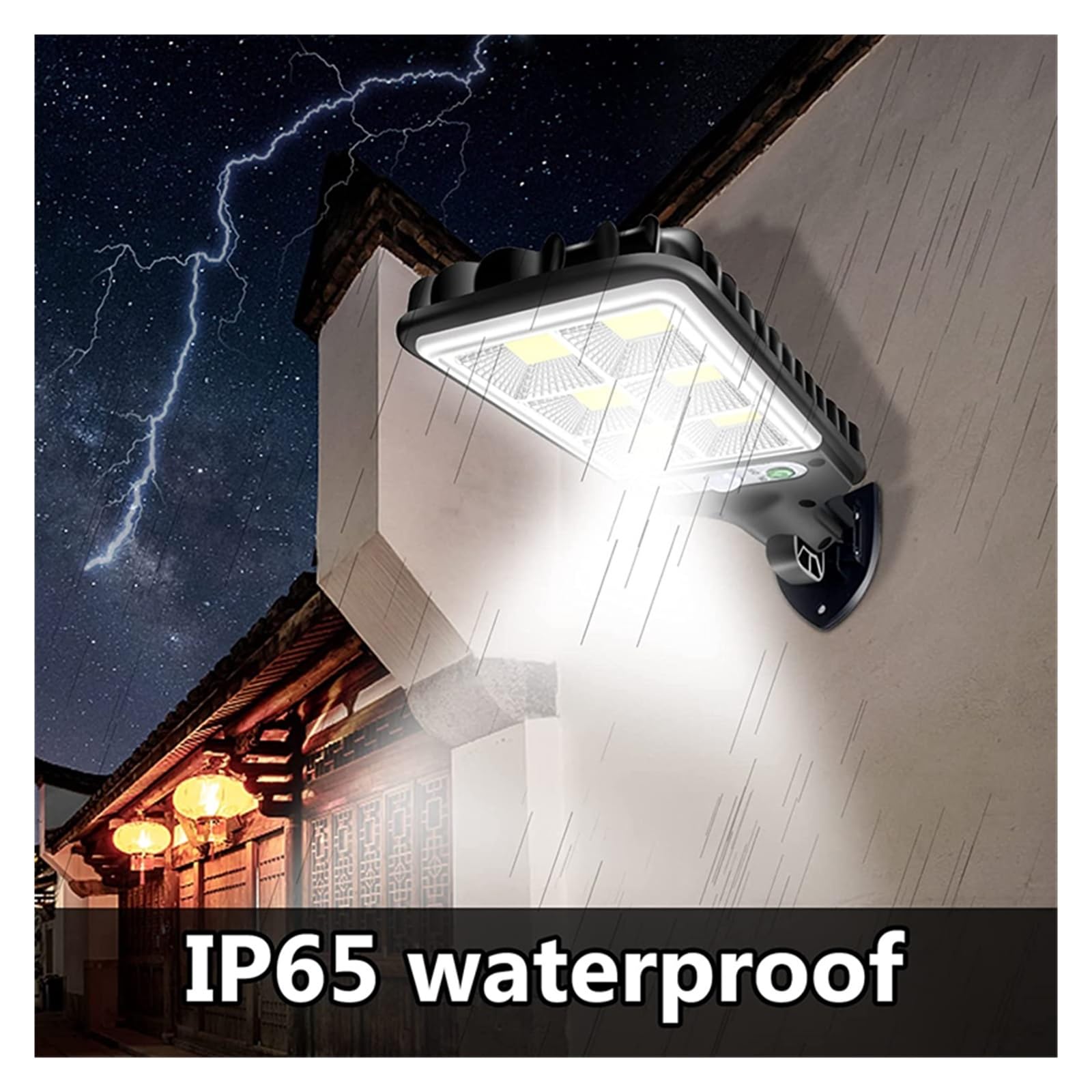 Lampy Solarne Zewnątrz, 108/117 COB Solar Street Light Outdoor 4 Pack z 3 trybami Wodoodporny czujnik ruchu Oświetlenie bezpieczeństwa Kinkiet LED do ogrodu,Do ogrodu, ulicy, werandy(117COB 3pcak)