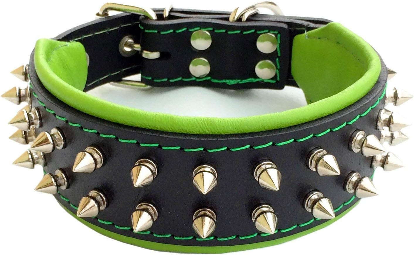 Bestia Frenchie Dog Collar, Spiked, Handmade, Bulldog Design, Pug, Terrier, Labrador, German Shepherd, Retriever, Boxer, Doberman, 2 inch Wide