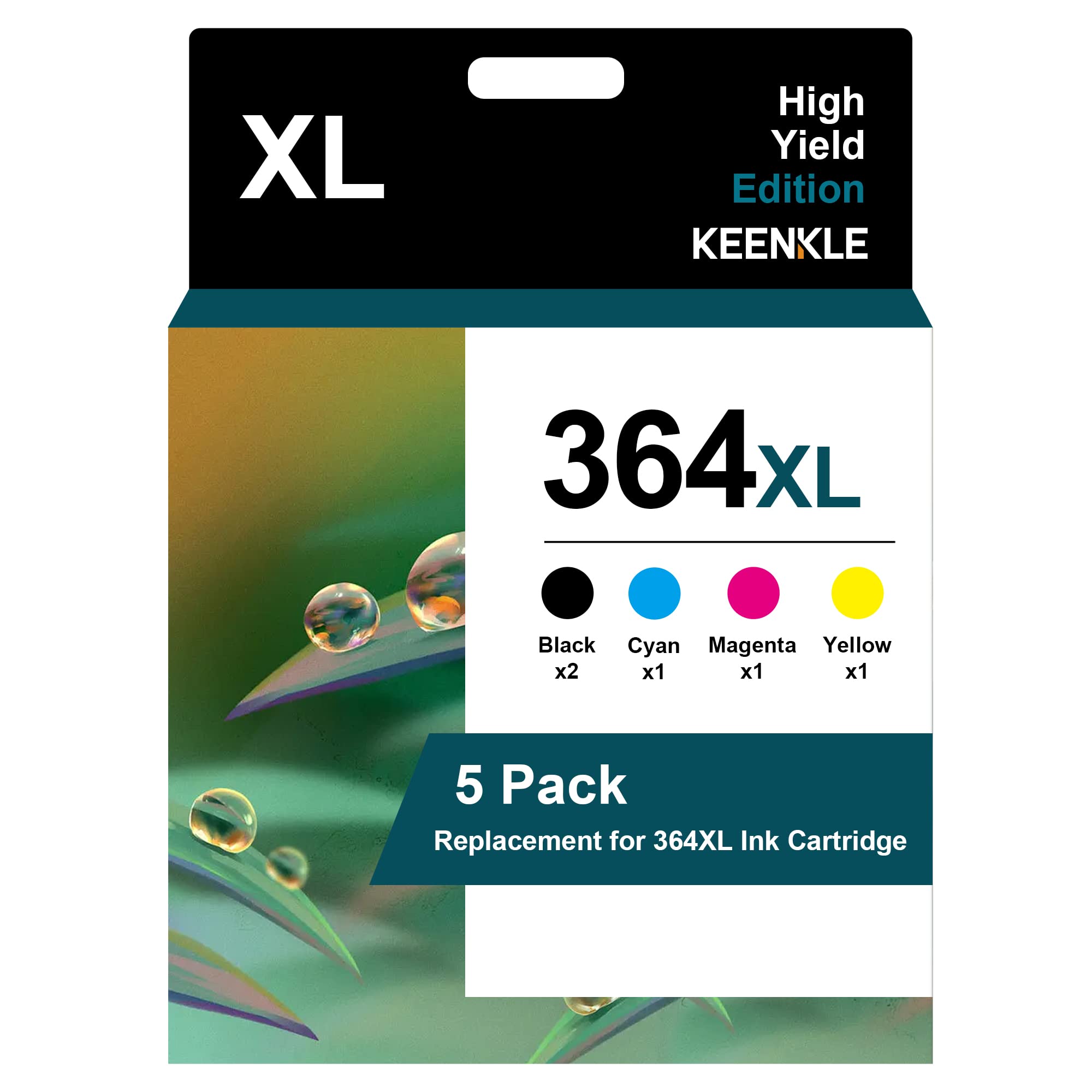 KEENKLE364XL Multipack Ink Cartridges Replacement for HP 364 XL for HP Deskjet 3070A, Photosmart 5520 5510 5511 5512 5515 5524 6510 6520 6515 7510 7520, Officejet 4620 4622, Deskjet 3520 3070A,5-Pack