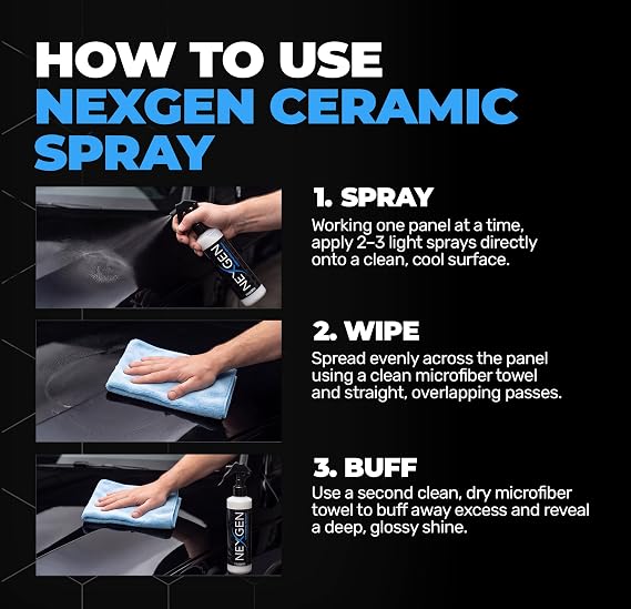 Nexgen Ceramic Spray Silicon Dioxide, Ceramic Coating Spray for Cars (8oz)