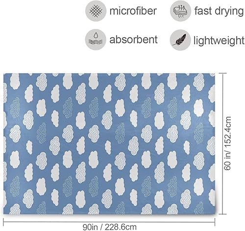 Miniatura 3 de KLL Nubes sobre fondo azul, manta de franela de forro polar de 60 x 90 pulgadas, cómoda manta de otoño para dormitorio, viajes, picnic, manta