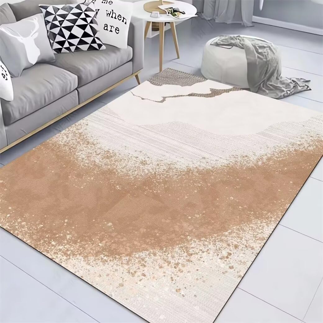 Tapis grande taille lavable résistant aux taches pour salon et enfant