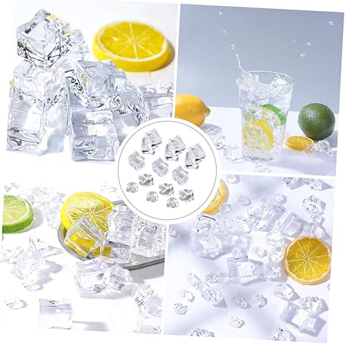Miniatura 9 de Abaodam 40 piezas de piedras de whisky de plástico simulado, bloques de hielo falsos, cubos de hielo artificiales, cubos de hielo decorativos de